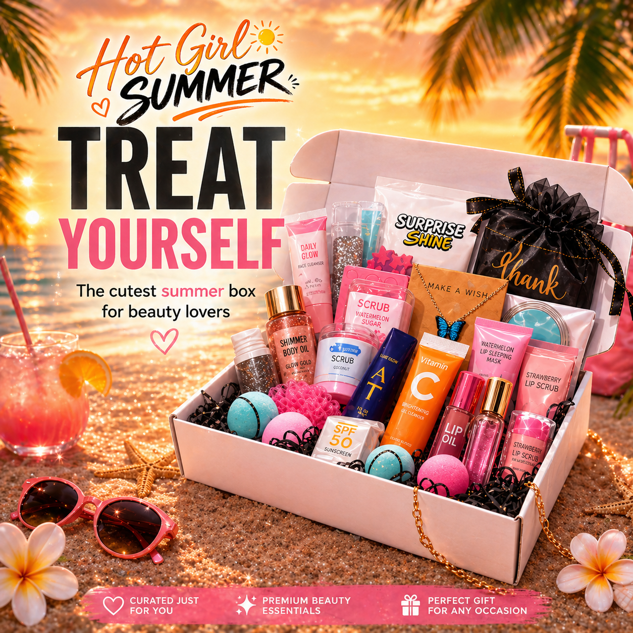 Hot Girl Summer Beauty Box - Women's Summer Essentials Set